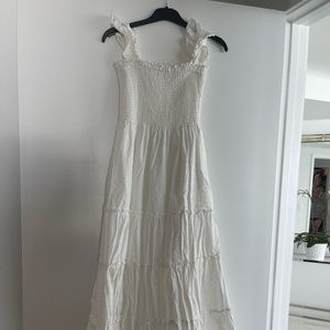 White Swiss dot cotton dress